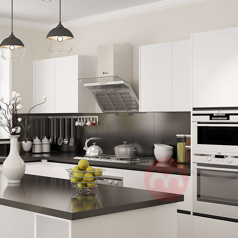 OPPEIN White Lacquer Flat Pack Kitchen Cabinet Furniture for Australia Project