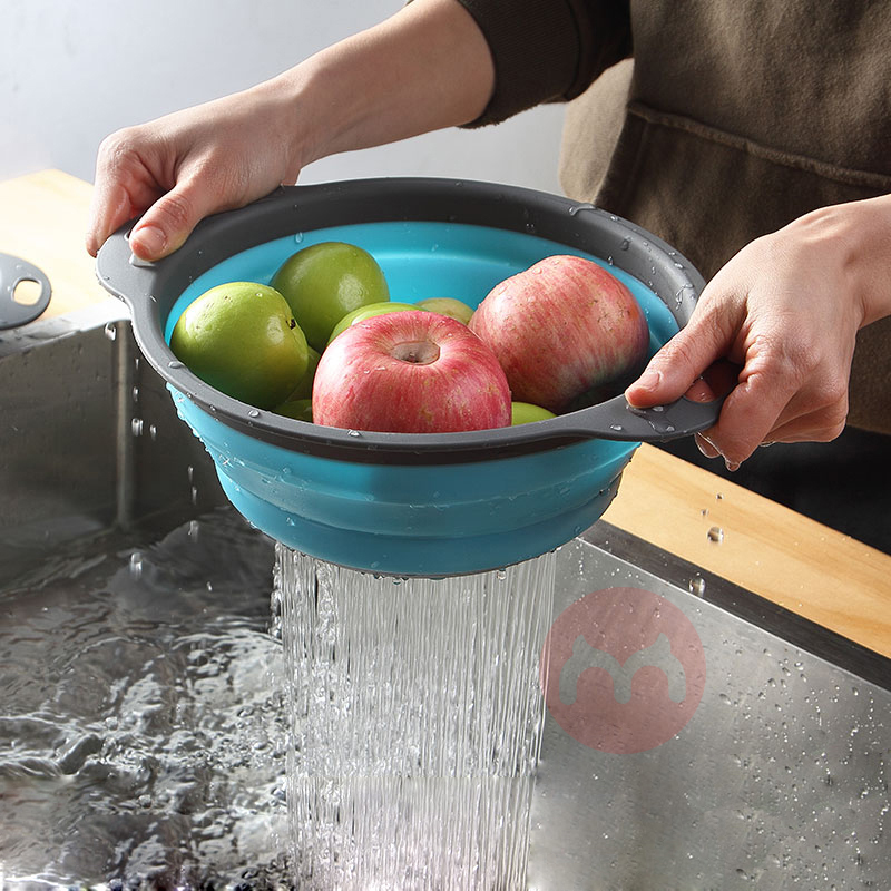 HOMETREE Folding Drain Basket Kitchen Collapsible Silicone Fruit Vegetable Strainer Drainer Kitchen H476