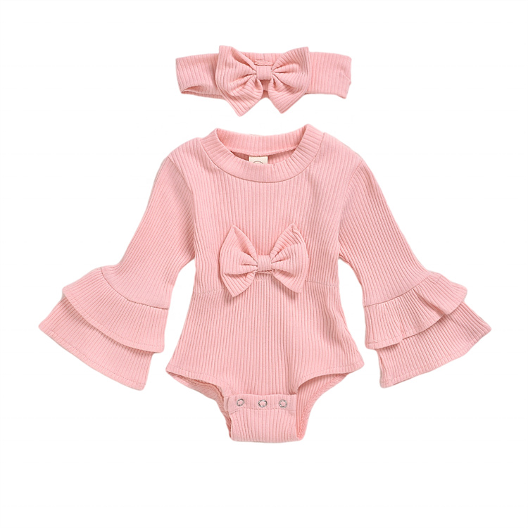 JINXI Baby girls winter autumn clothing flared sleeve flanged sill conjoined body