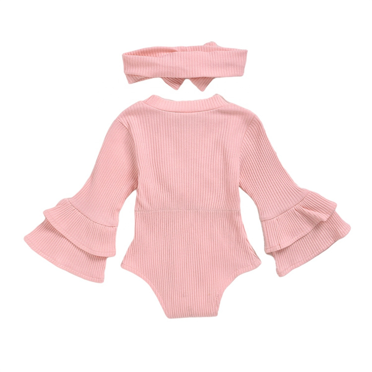 JINXI Baby girls winter autumn clothing flared sleeve flanged sill conjoined body