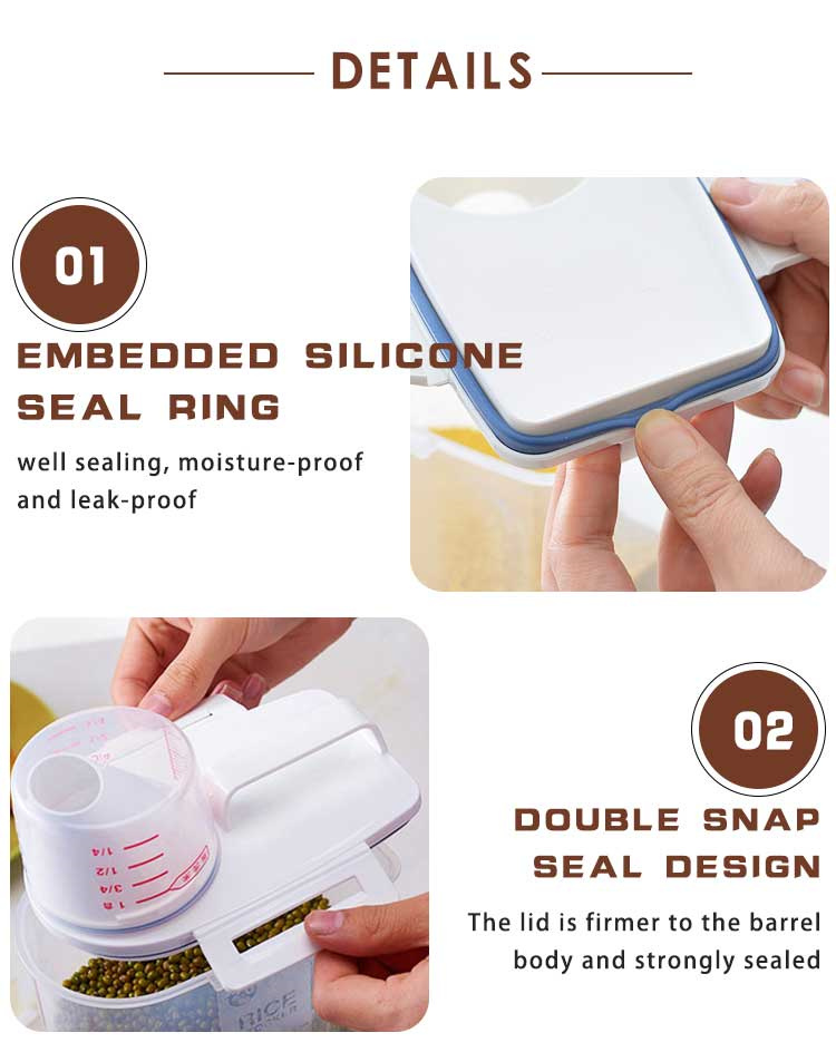 MC Sealed plastic container for rice storage box