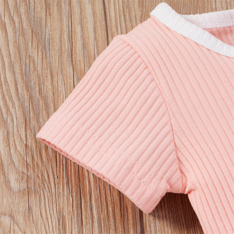 JINXI Children's Rainbow ribbed cotton suit casual baby suit