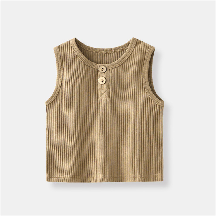 JINXI Ribbed cotton blank sleeveless comfortable soft boy suit