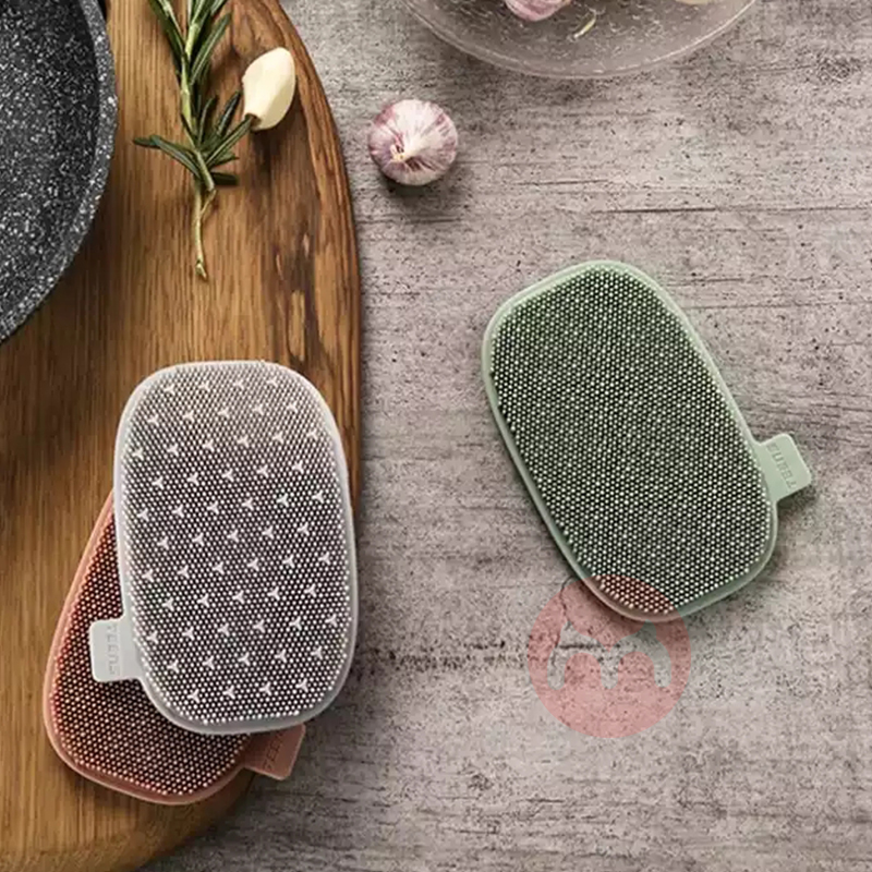 Wonderful Food Grade Double Sided Silicone Dishwashing Brushes Not Easy Touch Oil Rags Kitchen Pots Bowls Brush Househol