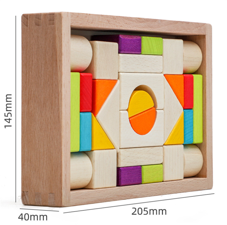 Haolu 30 puzzle blocks made of natural solid wood