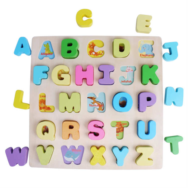 Wooden letter and number puzzle sets