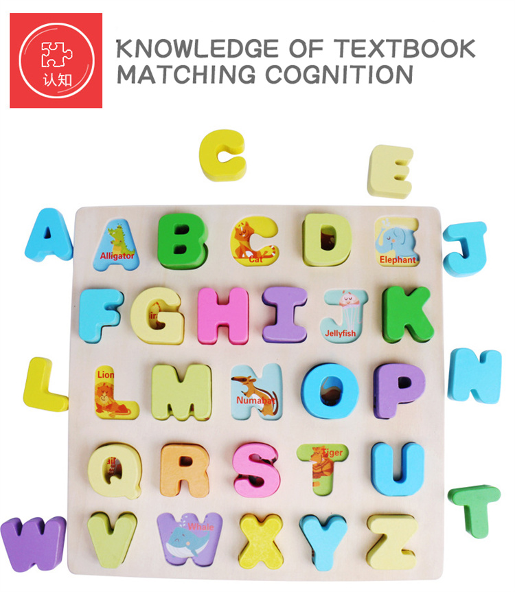 Wooden letter and number puzzle sets