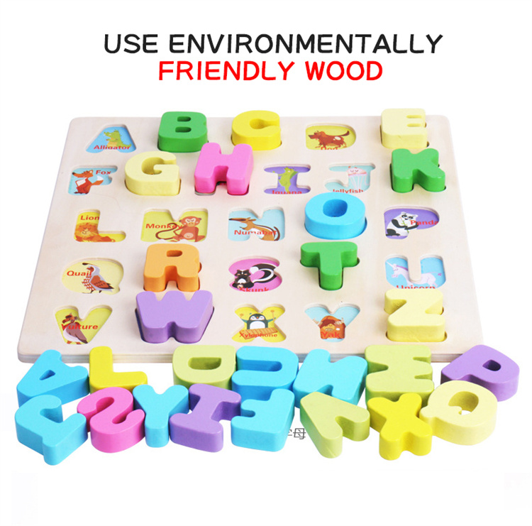 Wooden letter and number puzzle sets