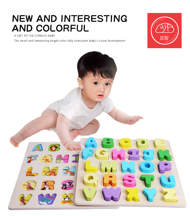 Wooden letter and number puzzle sets