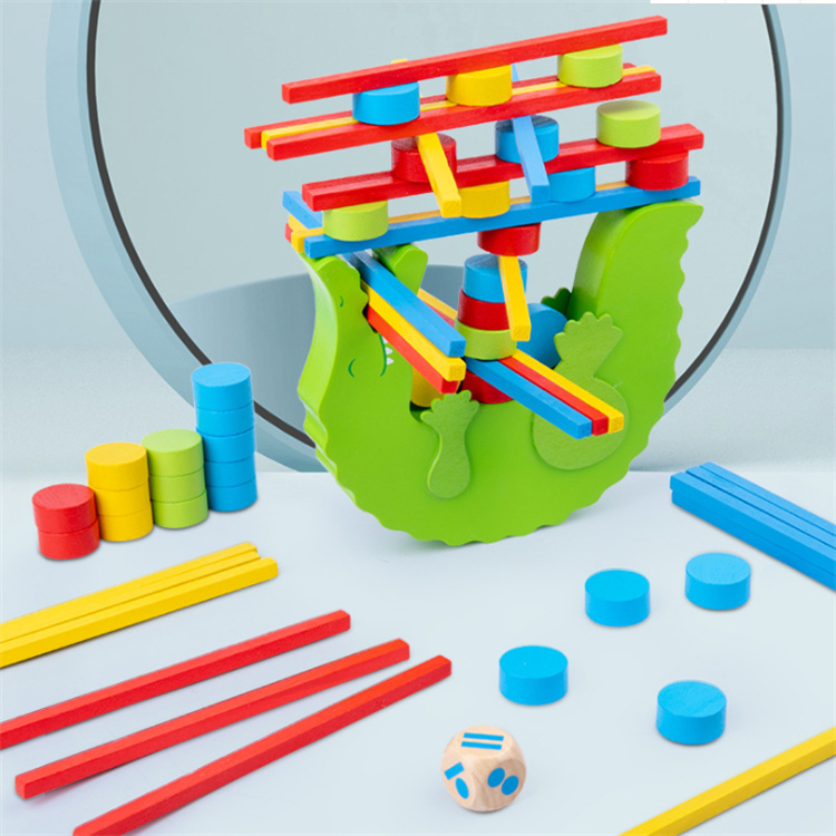 Wooden block balance game