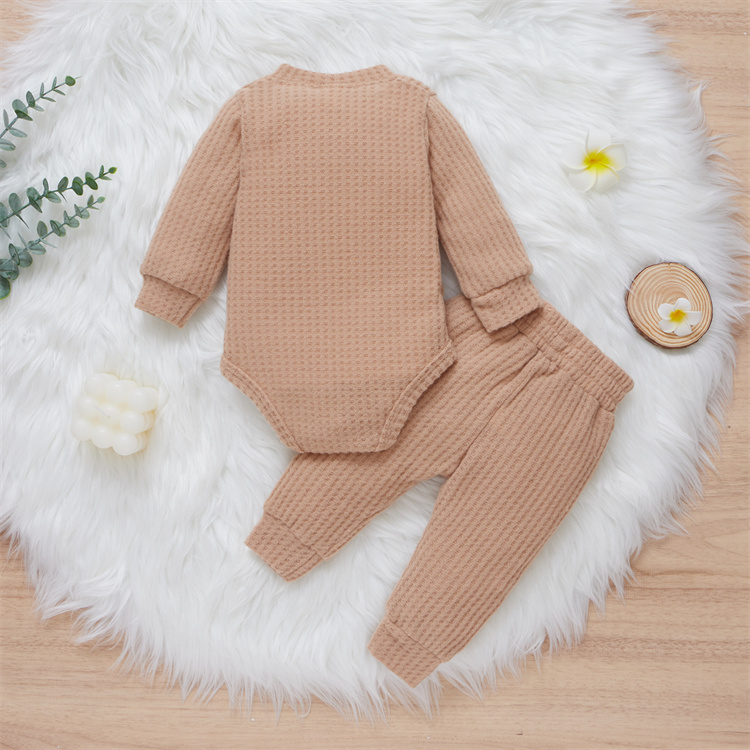 JINXI Waffle pattern cotton soft, plain baby suit