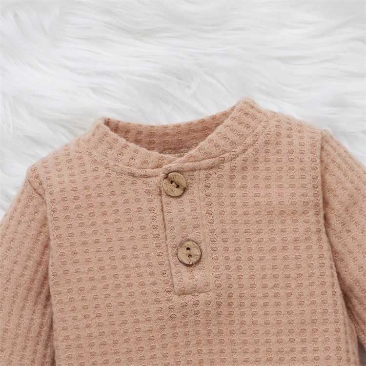 JINXI Waffle pattern cotton soft, plain baby suit