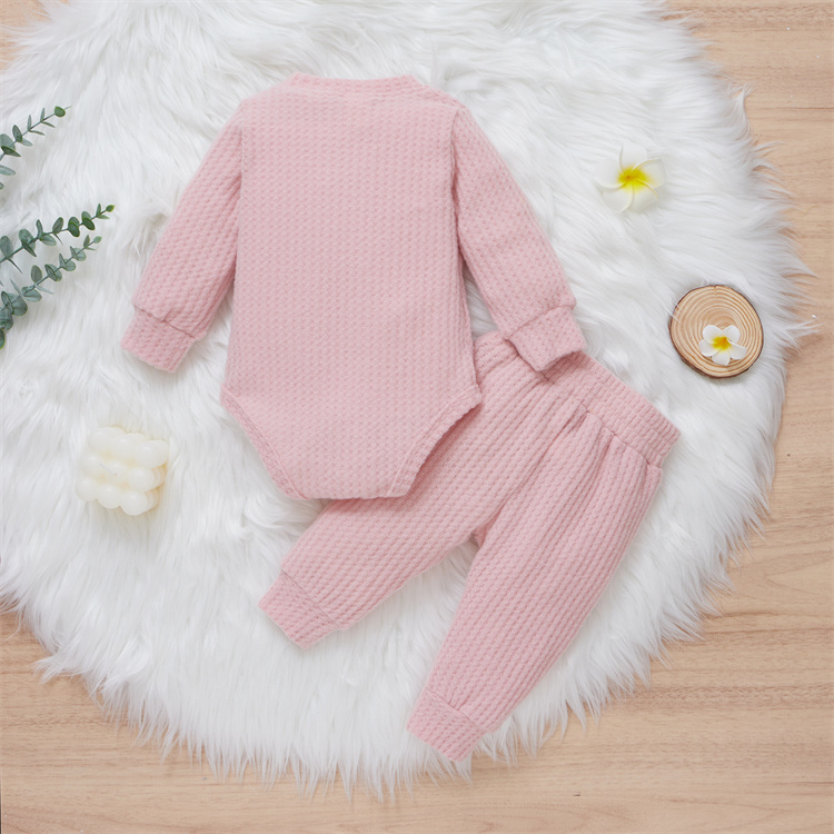 JINXI Waffle pattern cotton soft, plain baby suit