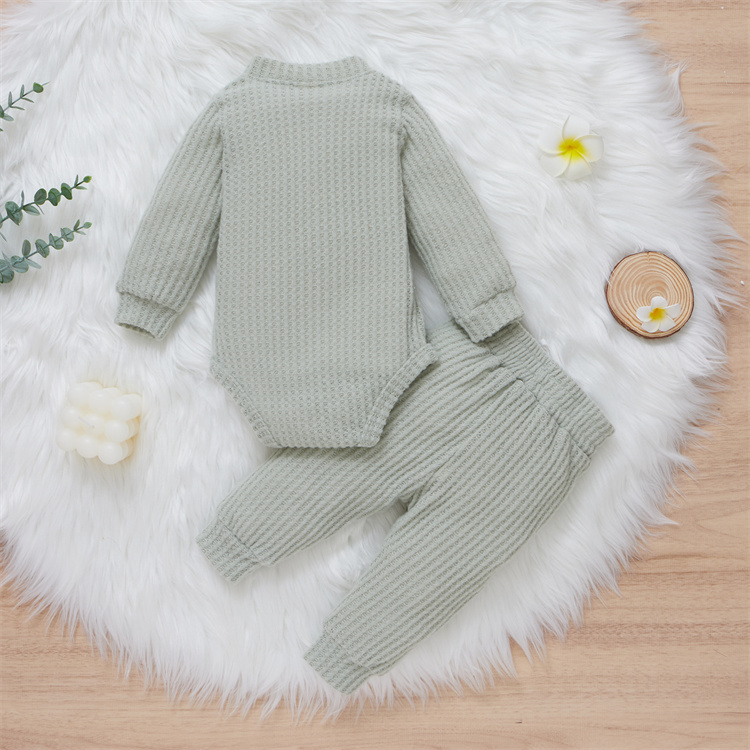 JINXI Waffle pattern cotton soft, plain baby suit