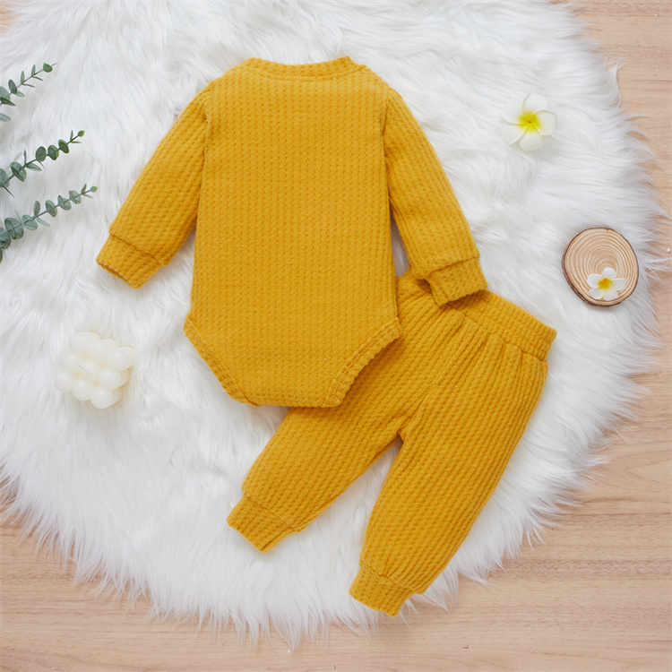 JINXI Waffle pattern cotton soft, plain baby suit