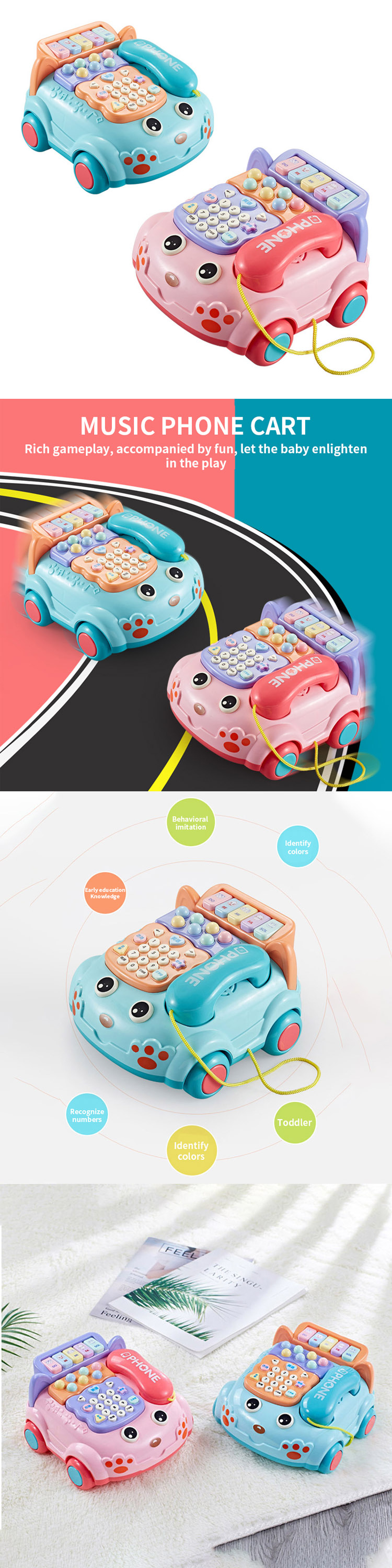 Simulated baby phone toys children smart music phone