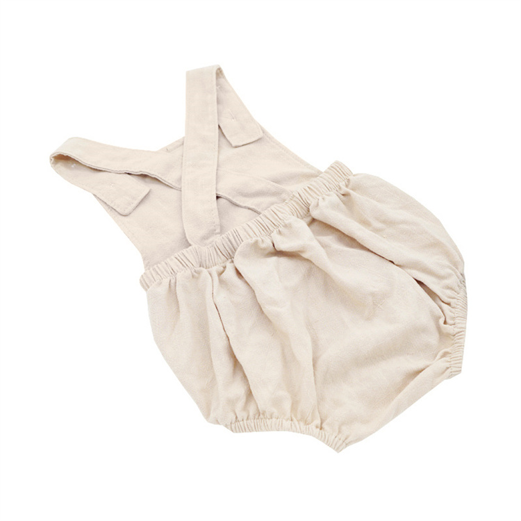 JINXI Linen cotton dress shoulder strap solid color bubble boy summer panties