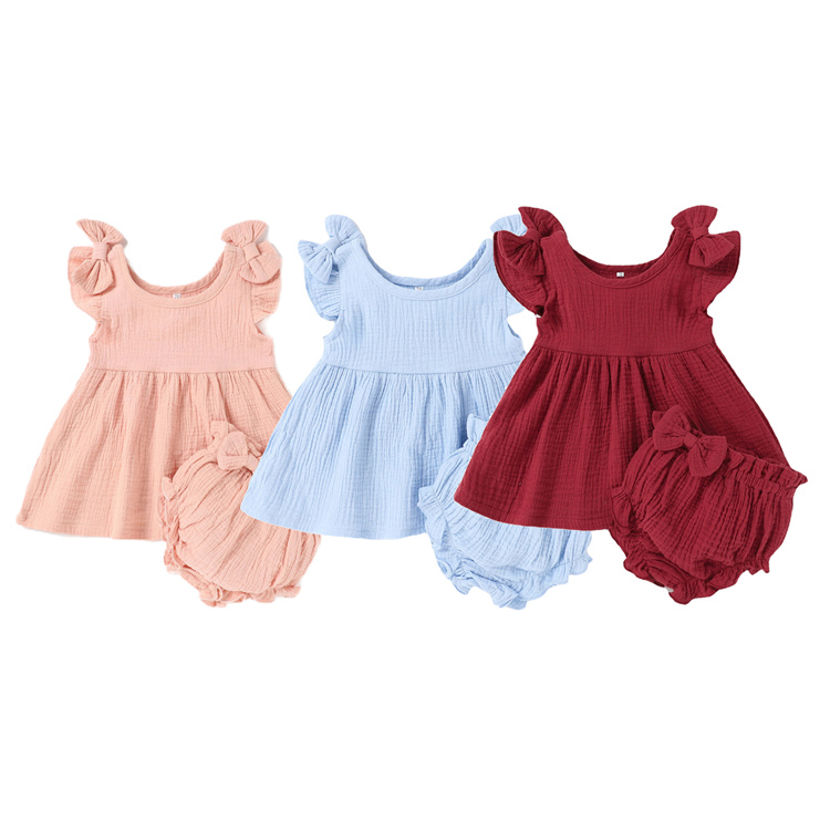 JINXI Cotton Baby Lace Bow Set