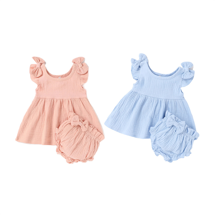 JINXI Cotton Baby Lace Bow Set