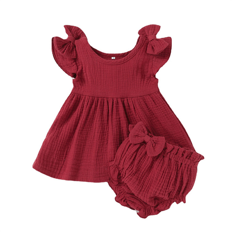 JINXI Cotton Baby Lace Bow Set