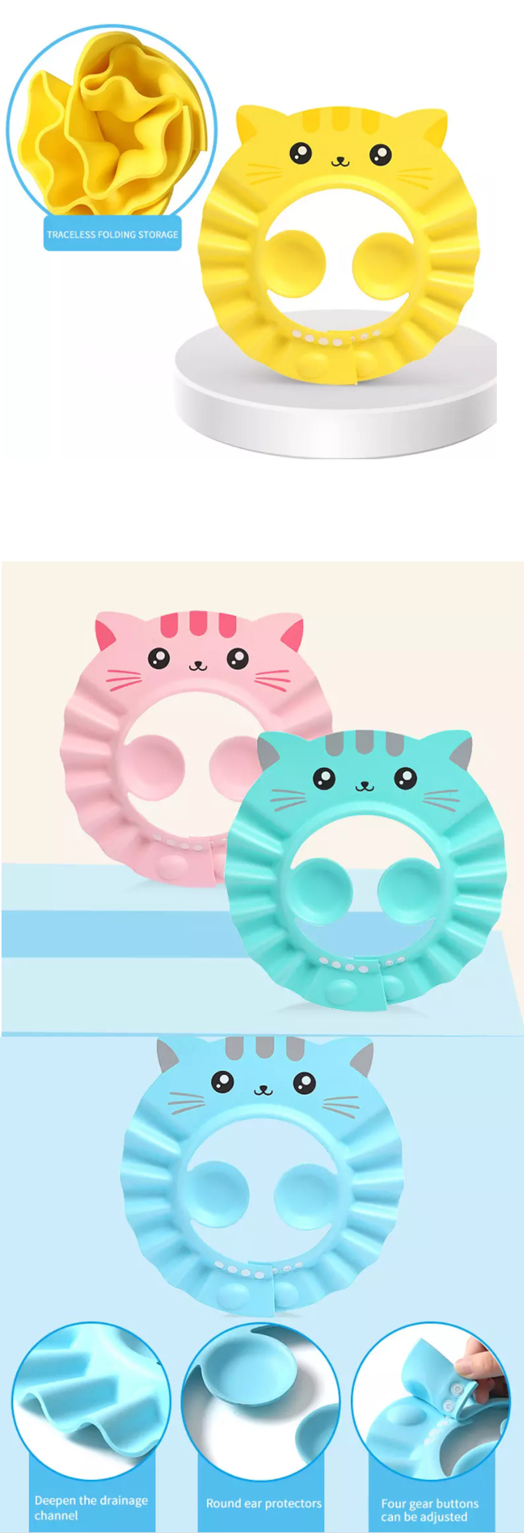 [2 sets]Eye protection children's shampoo cover shower head cover