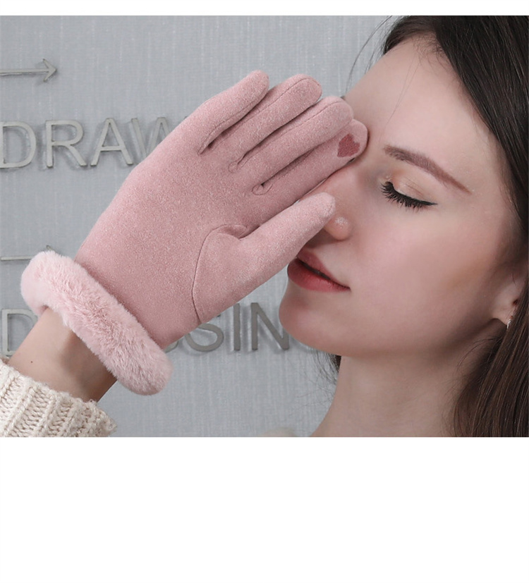 YIWU HAOHAO Lovely winter warm cycling women WATERPROOF CYCLING driving cycling gloves cat pattern embroidery touch scre