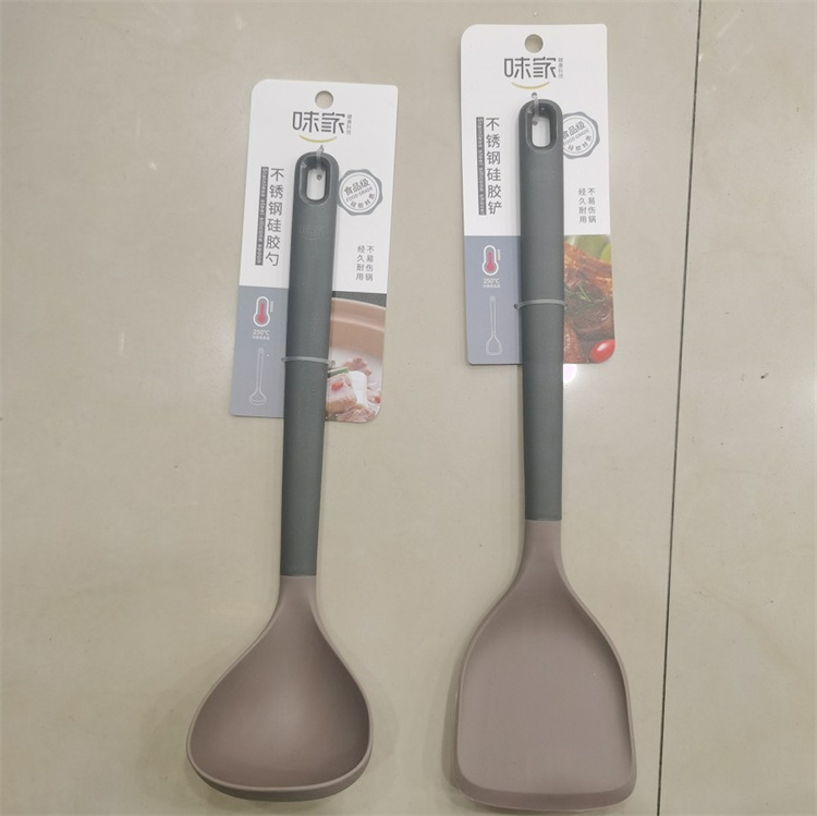 Stainless steel silicone scoop