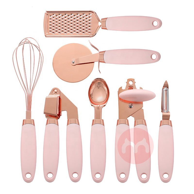 White 7pcs kitchen gadget tool set kitchen accessories with copper coated plated