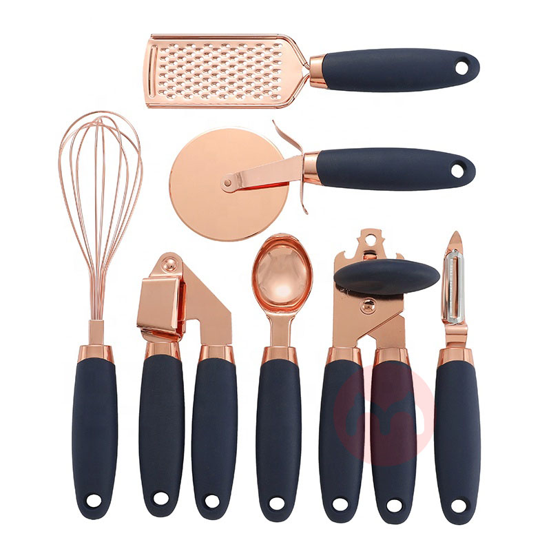 White 7pcs kitchen gadget tool set kitchen accessories with copper coated plated