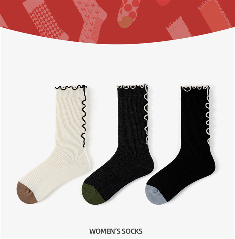 FY Christmas socks: breathable and quick drying custom white fancy socks