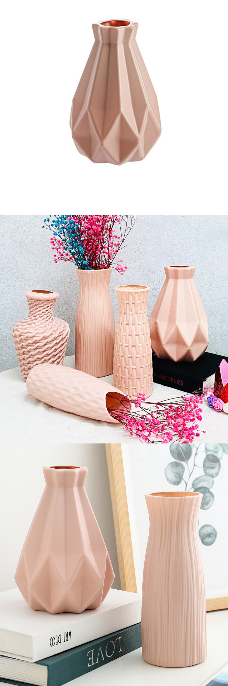Nordic style large plastic vase