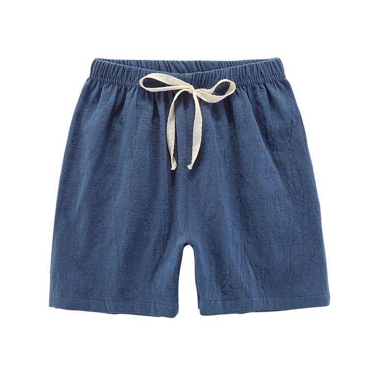 JINXI Children's linen cotton solid blank board shorts