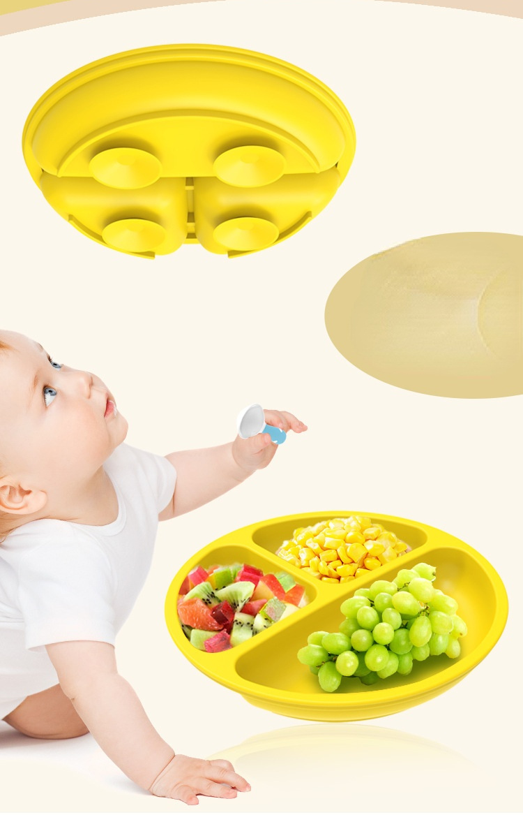 Infant silicone disc suction cup laminated silicone bowl