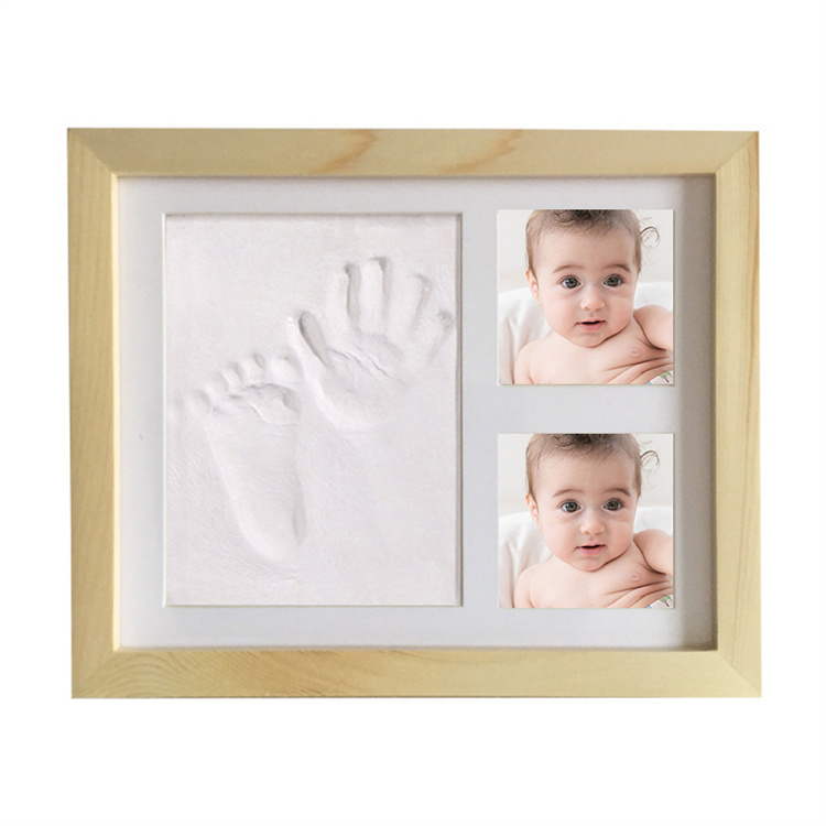 Baby's handprints and footprints commemorative photo frame