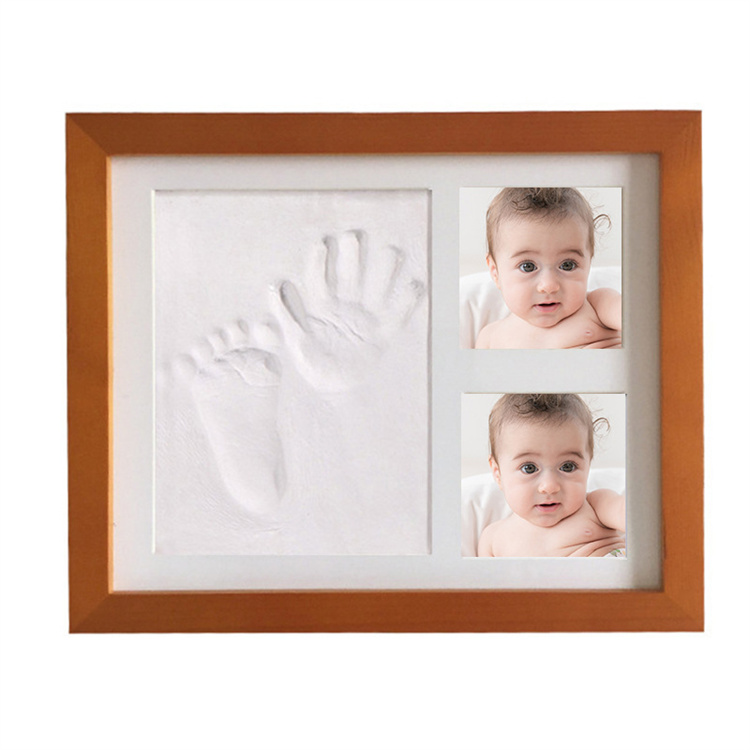 Baby's handprints and footprints commemorative photo frame