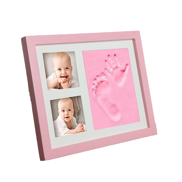 Baby's handprints and footprints commemorative photo frame