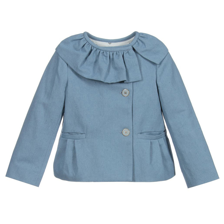 OEM Light blue frilly collar girl coat