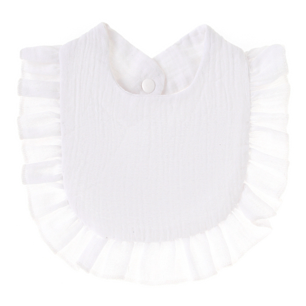 Ruffled pure cotton muslin baby drool towel Bib