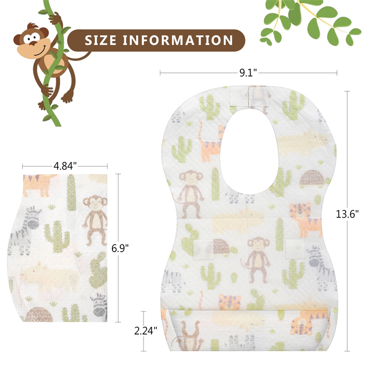 Disposable non-woven cute cartoon Baby Bib 25 PCs