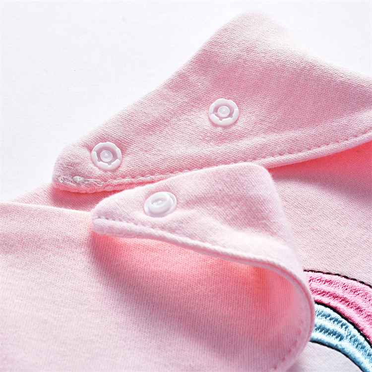 [3 Pack] cute cartoon pure cotton button triangle towel drool towel