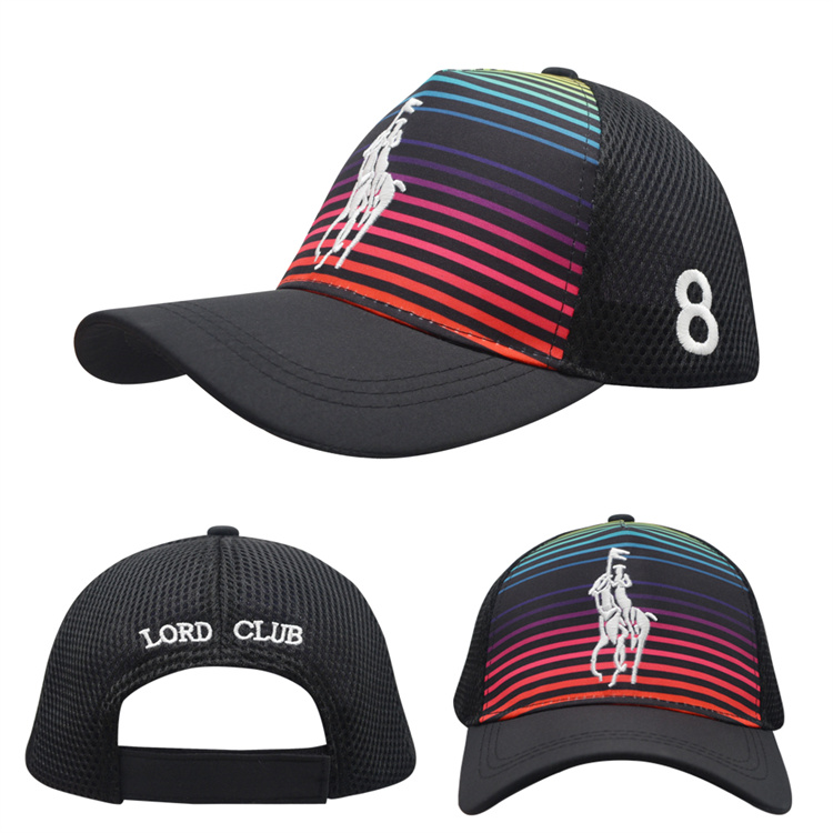 Embroidered sublimated 6-Piece baseball hat with logo 100% polyester fashion hat Brody Baseball Club