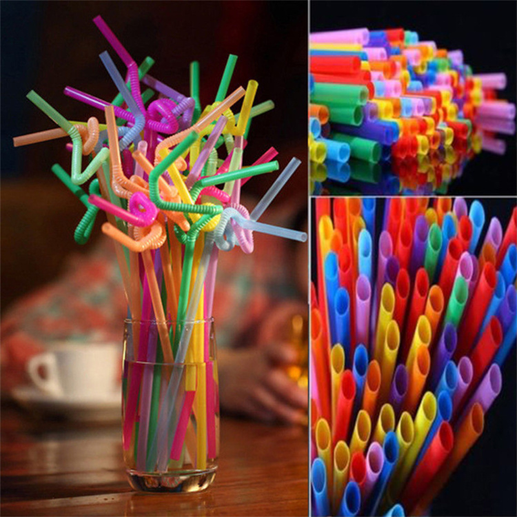 Disposable plastic straw color