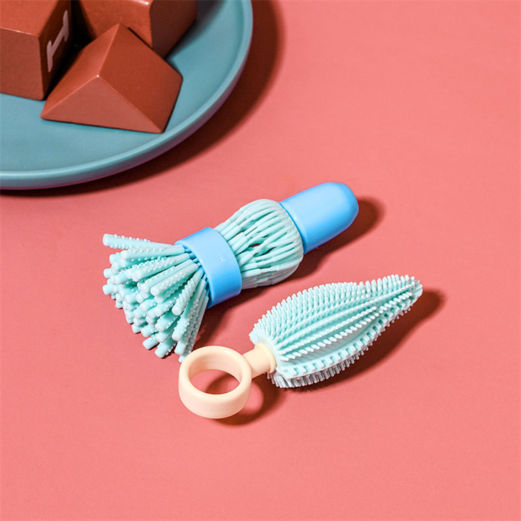 Portable silicone milk bottle nipple cleaning brush set