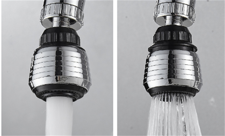 Extend the kitchen faucet to prevent spatter