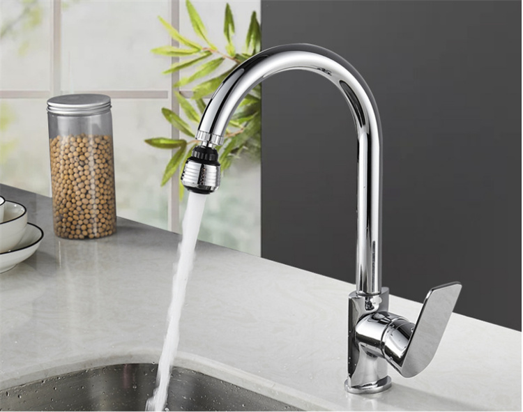 Extend the kitchen faucet to prevent spatter