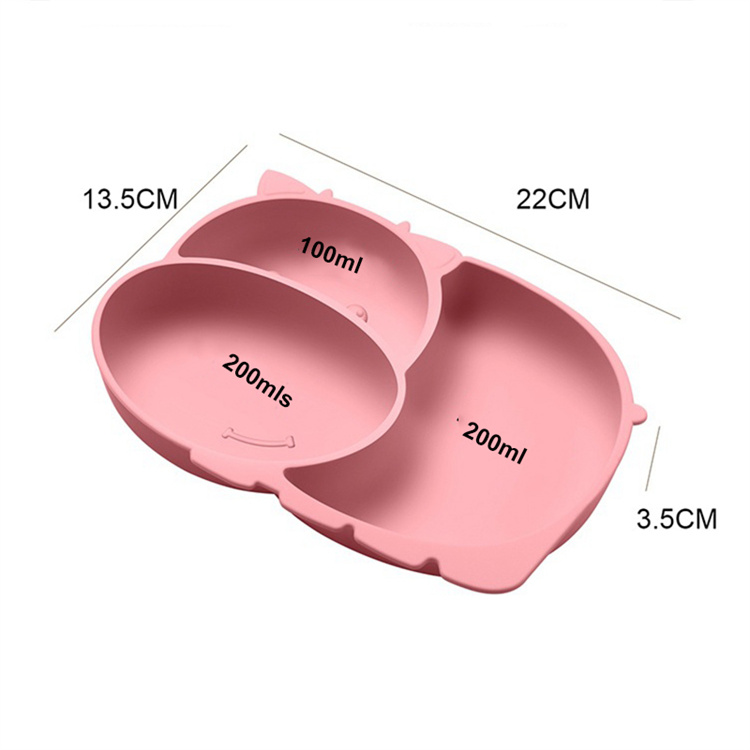 Food grade silicone cute cow shaped baby plate