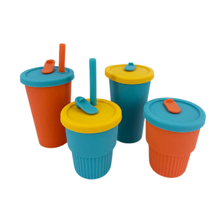  300ml 2 in 1 silicone baby cup