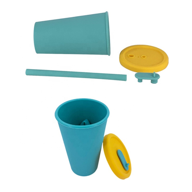  300ml 2 in 1 silicone baby cup