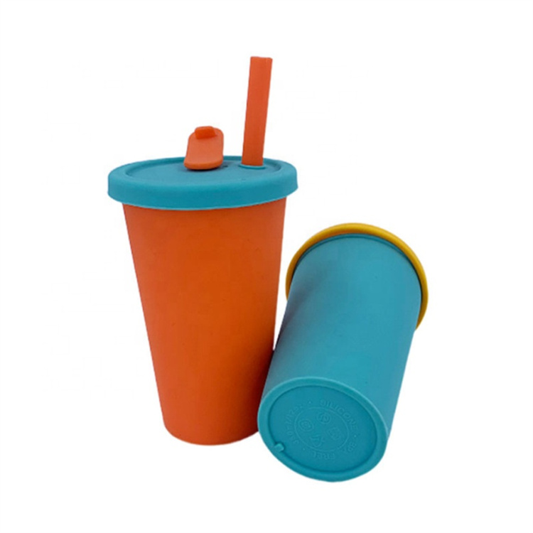  300ml 2 in 1 silicone baby cup