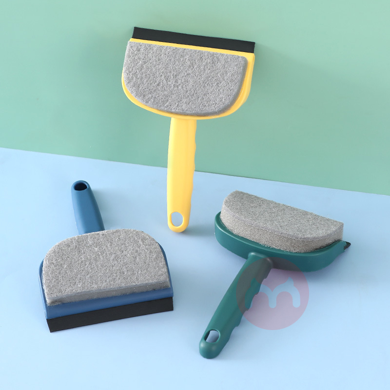 New Wall Glass Cleaning Brush Double-sided Brush Head To Scrape Glass Mirror Cleaning Scrape Scouring Pad Sponge